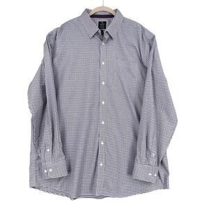 Denver Hayes Mens Classic Fit Gingham Long Sleeve‎ Button Down Shirt 2XL